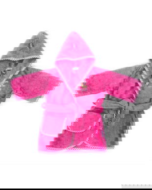 Halat de baie, fetite, 0-12 luni, bumbac, roz