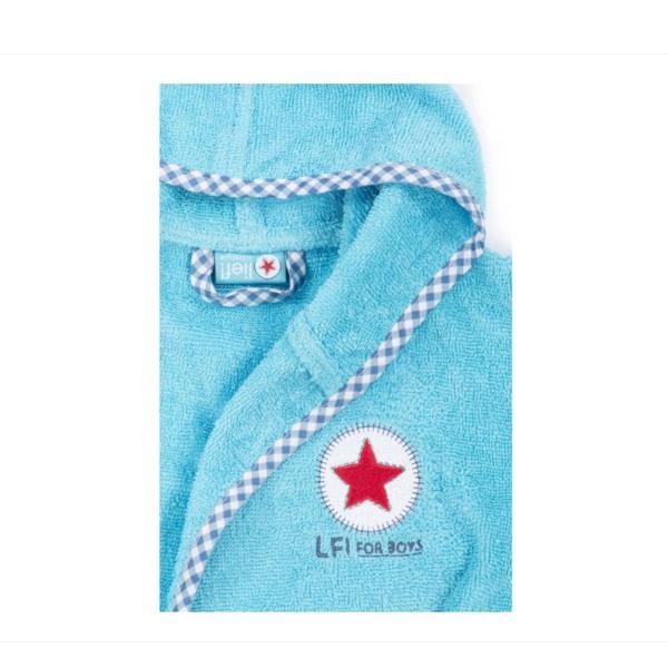 Halat de baie cu gluga, bumbac, 0-12 luni, turquoise