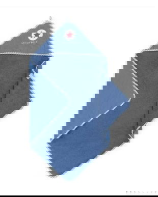 Prosop de baie cu gluga, pentru bebelusi, bumbac premium, super-absorbant, albastru inchis, 75x75 cm