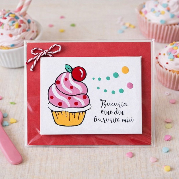 Martisor haios briosa cu magnet pictat manual cu mesaj