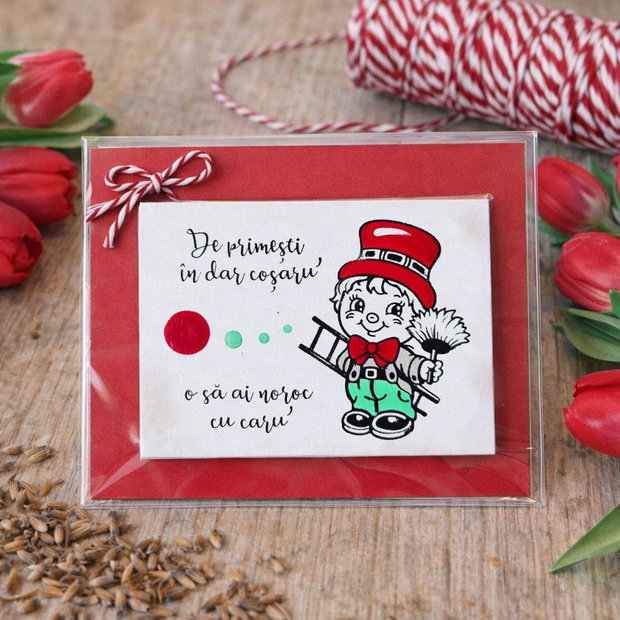 Martisor cosar magnet pictat manual personalizat cu mesaj