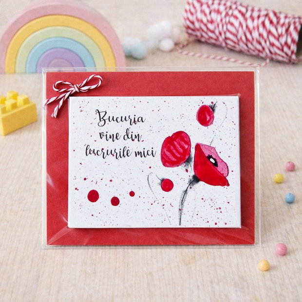 Martisor maci magnet pictat manual cu mesaj