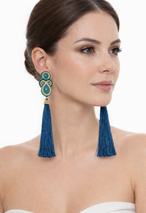 Cercei soutache lungi Ocean Majesty