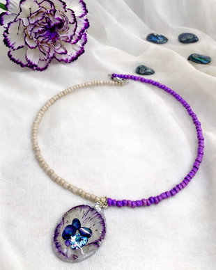 Colier garoafe -Abalone