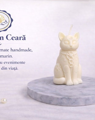 Lumânare decorativă Pisică  ceară de soia, handmade