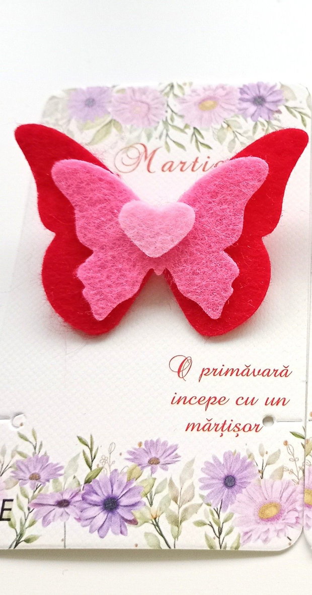 Mărțișoare handmade - fluturi din fetru