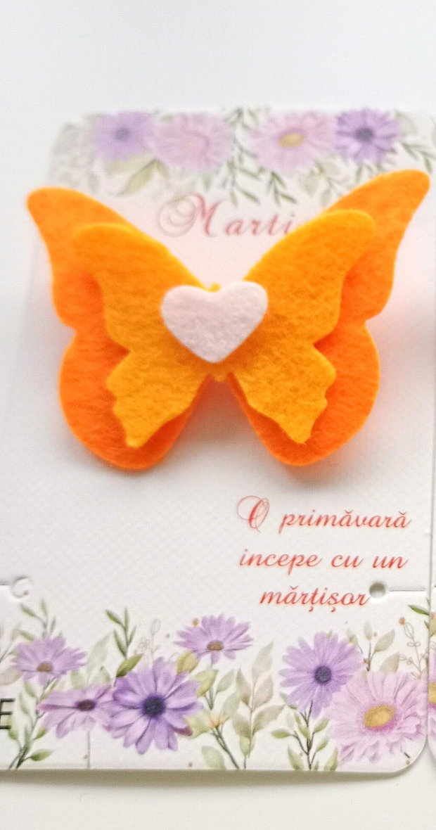 Mărțișoare handmade - fluturi din fetru