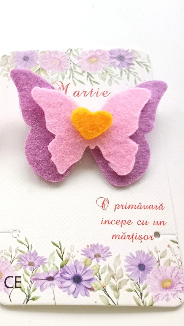 Mărțișoare handmade - fluturi din fetru