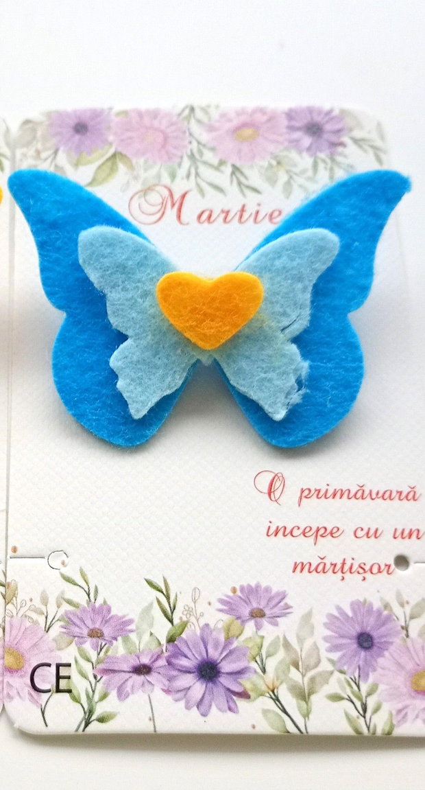 Mărțișoare handmade - fluturi din fetru