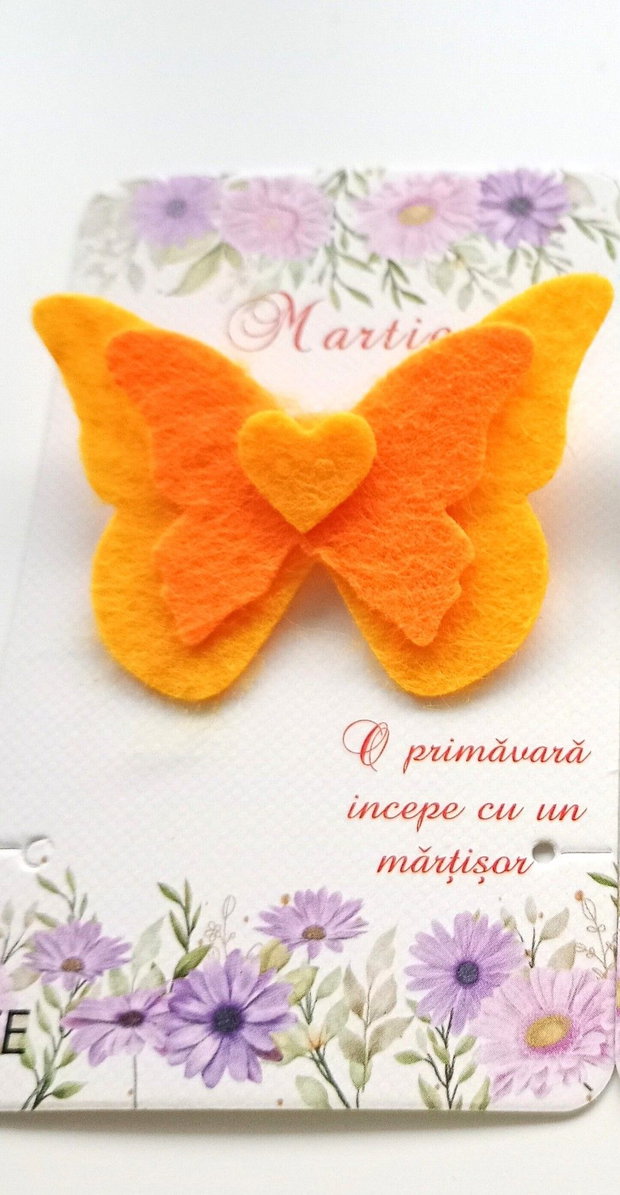 Mărțișoare handmade - fluturi din fetru