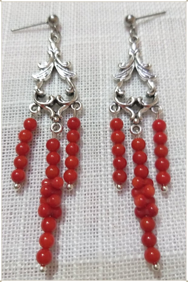 CERCEI CANDELABRU- CORAL ROSU