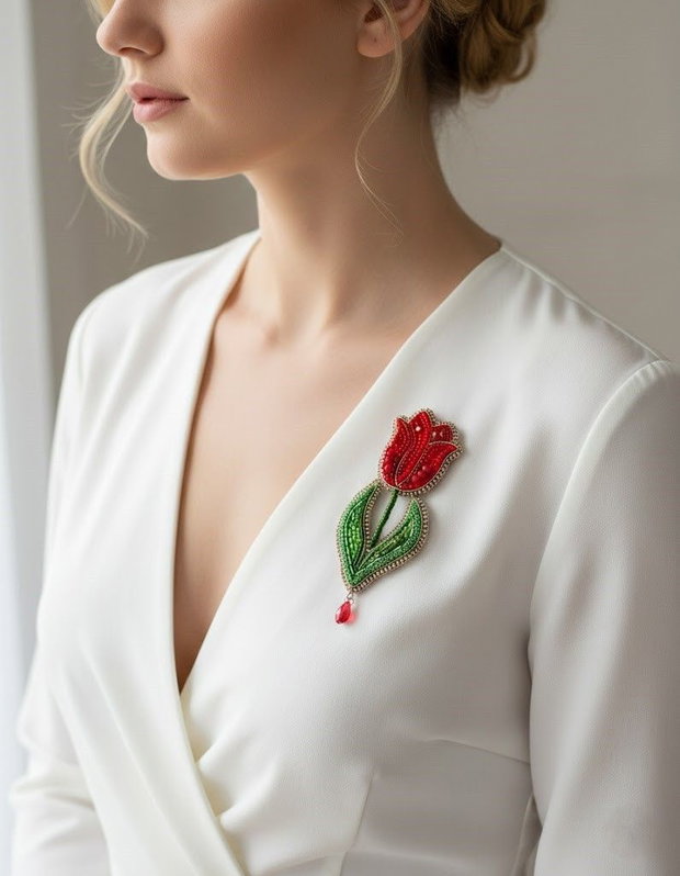 Lalea- Brosa broderie manuala