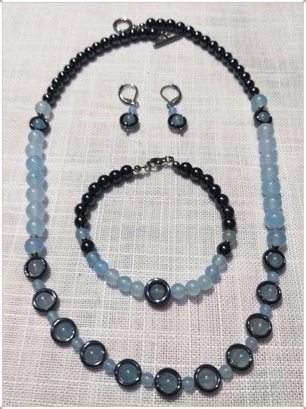SET- AGAT BLEU-DESCHIS SI HEMATIT