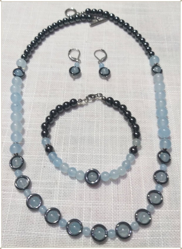 SET- AGAT BLEU-DESCHIS SI HEMATIT