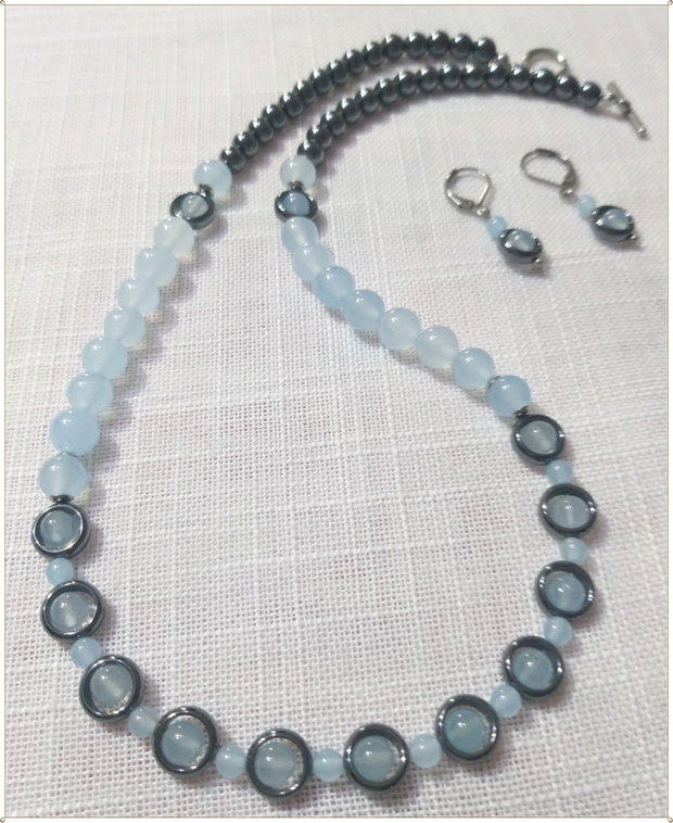 SET- AGAT BLEU-DESCHIS SI HEMATIT