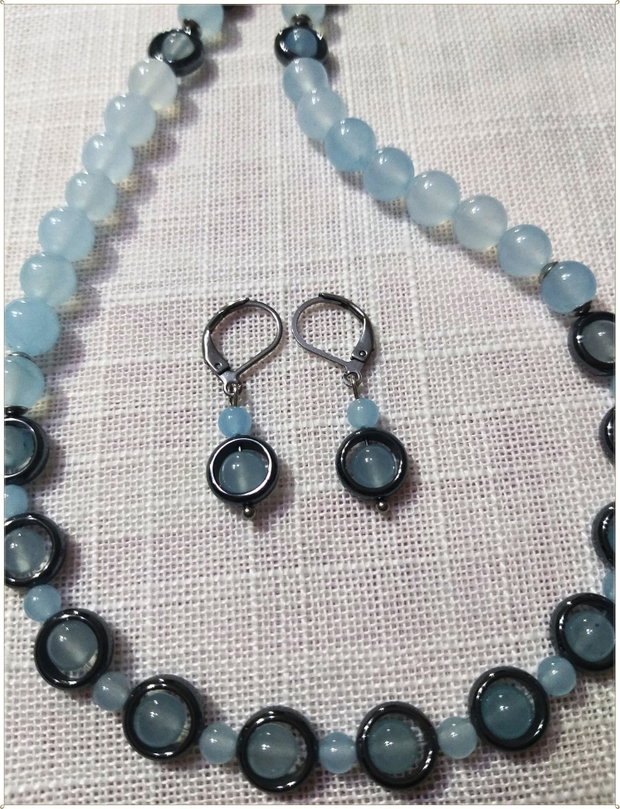 SET- AGAT BLEU-DESCHIS SI HEMATIT