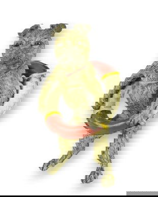 Caine salvamar-statueta vieneza din bronz