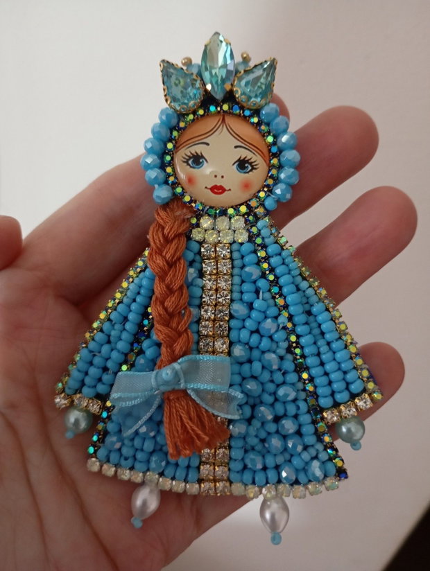Mărțișor Broșă Fetiță bleu