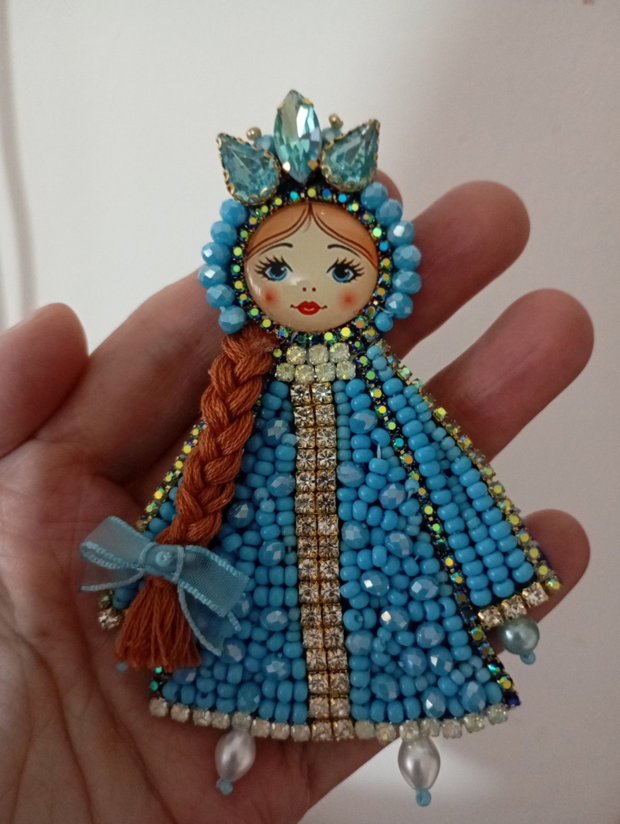 Mărțișor Broșă Fetiță bleu