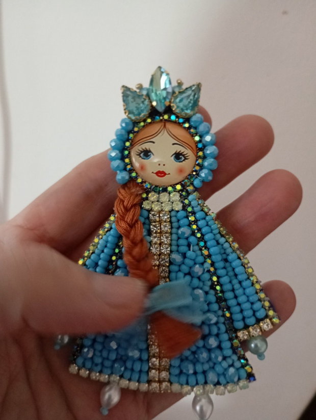 Mărțișor Broșă Fetiță bleu