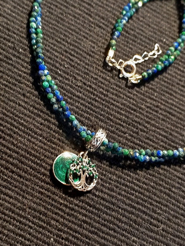 Rezervat Colier argint X2 crisocola charm argint arborele vietii stil celtic minimalist boho chic trendy