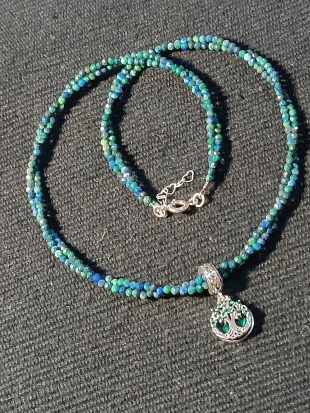 Rezervat Colier argint X2 crisocola charm argint arborele vietii stil celtic minimalist boho chic trendy