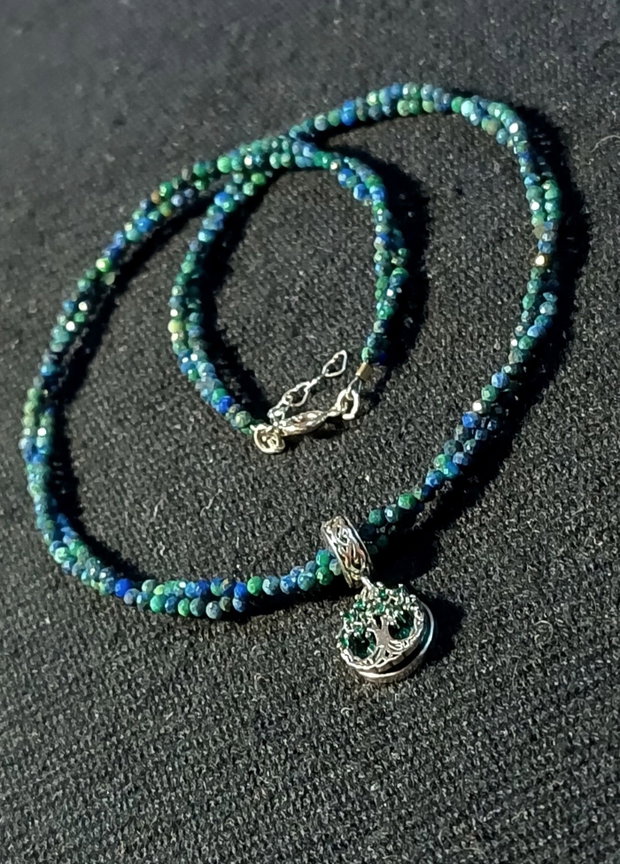 Rezervat Colier argint X2 crisocola charm argint arborele vietii stil celtic minimalist boho chic trendy