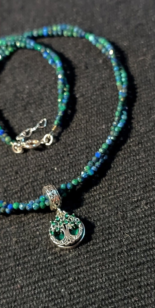 Rezervat Colier argint X2 crisocola charm argint arborele vietii stil celtic minimalist boho chic trendy