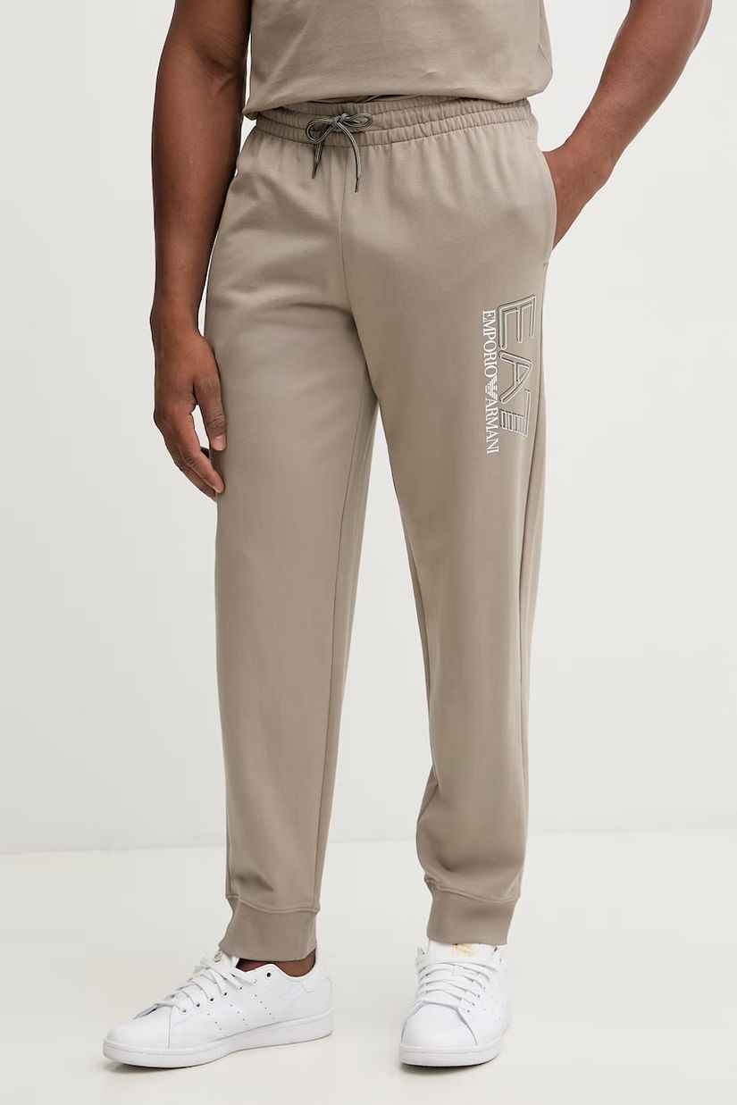 EA7 Emporio Armani pantaloni de trening din bumbac