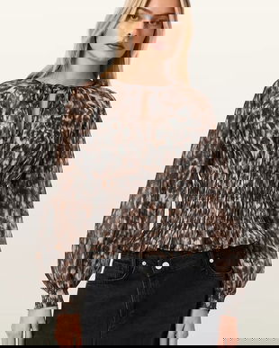 AllSaints bluză cu mătase CERN