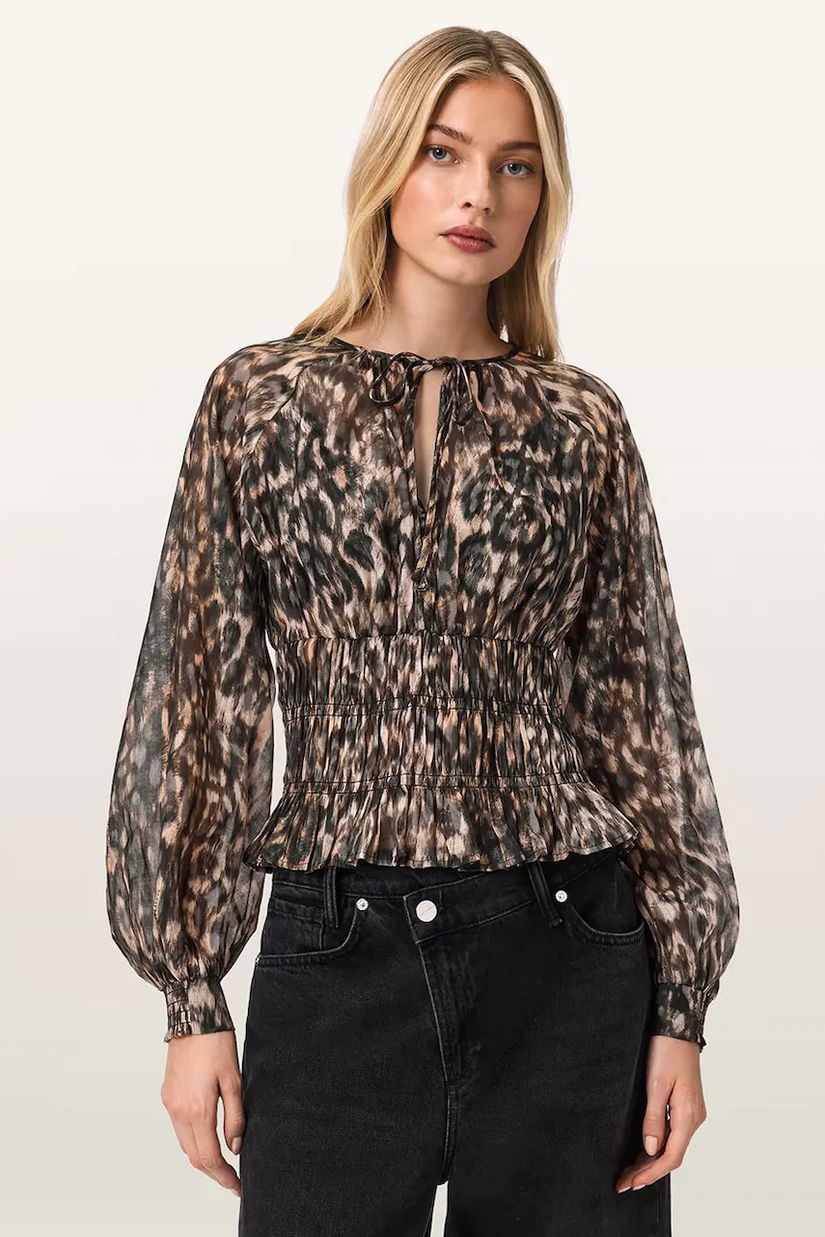 AllSaints bluză cu mătase CERN