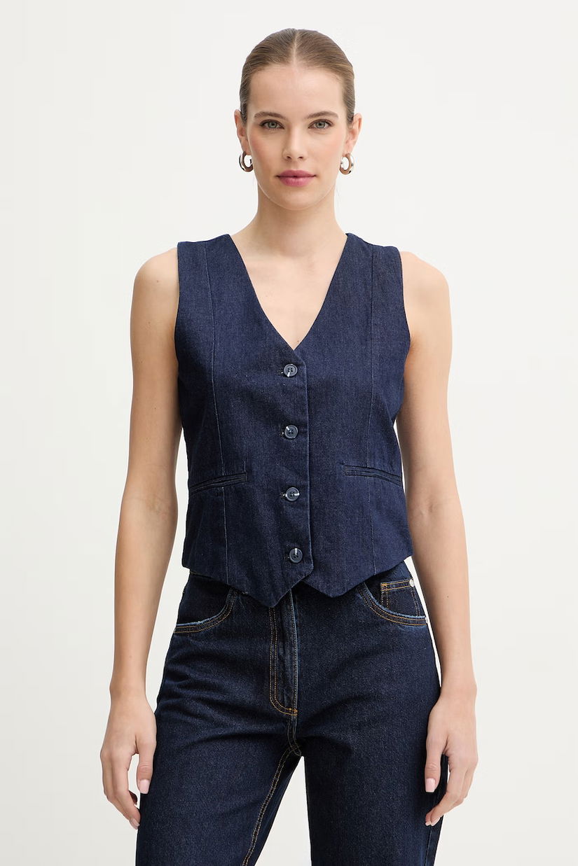 Silvian Heach vestă jeans KALANE