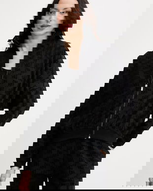 HUGO bluză lounge TERRYMONOGRAM_JACKET