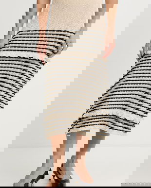 Twinset fustă din amestec de in