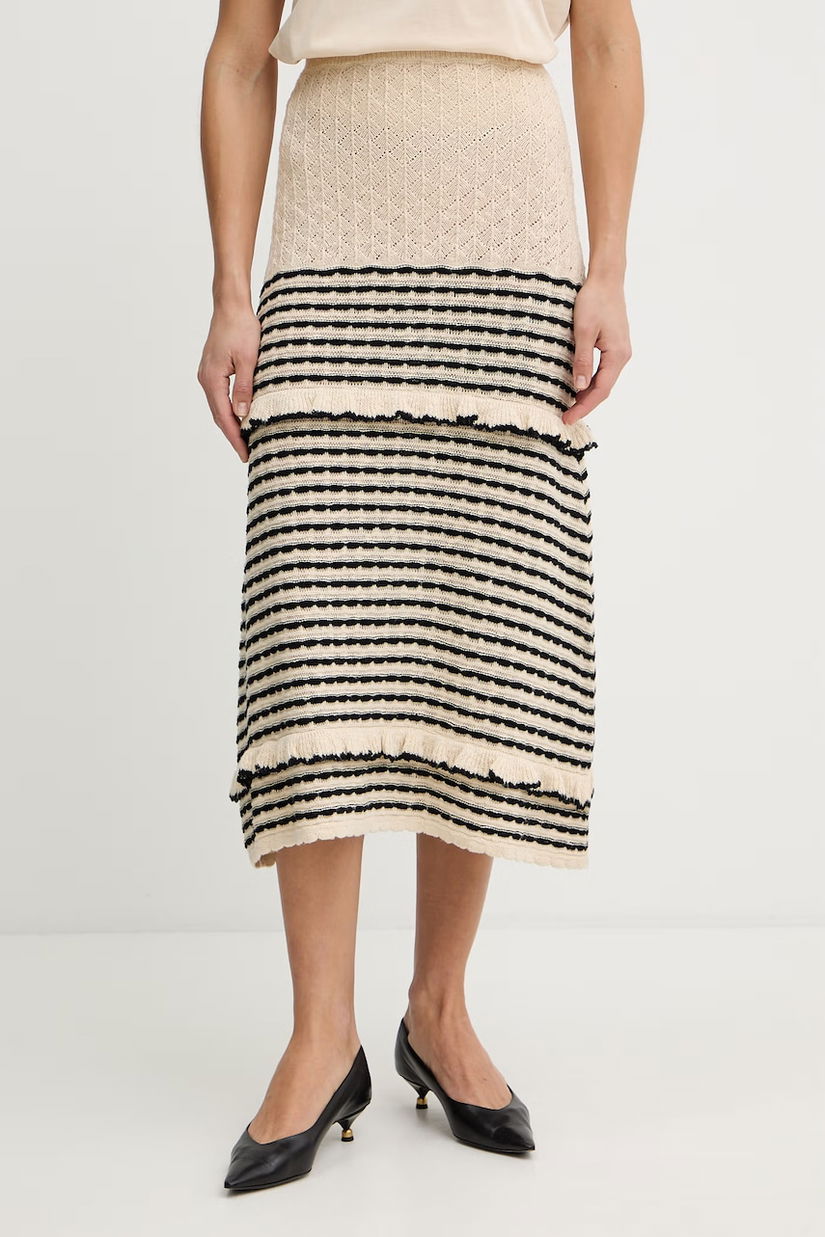 Twinset fustă din amestec de in