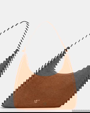 Pinko geantă de mână din piele întoarsă