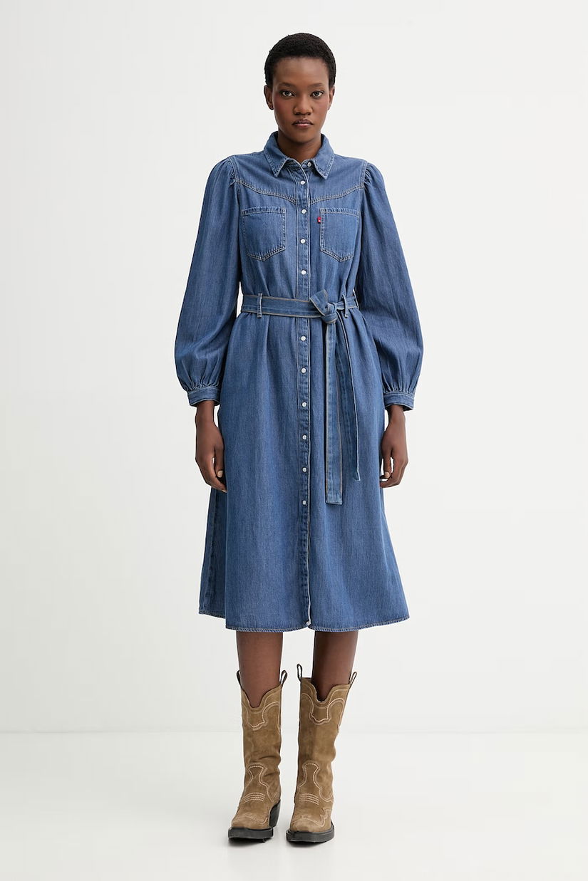 Levi's rochie jeans JOURNEY LS MAXI