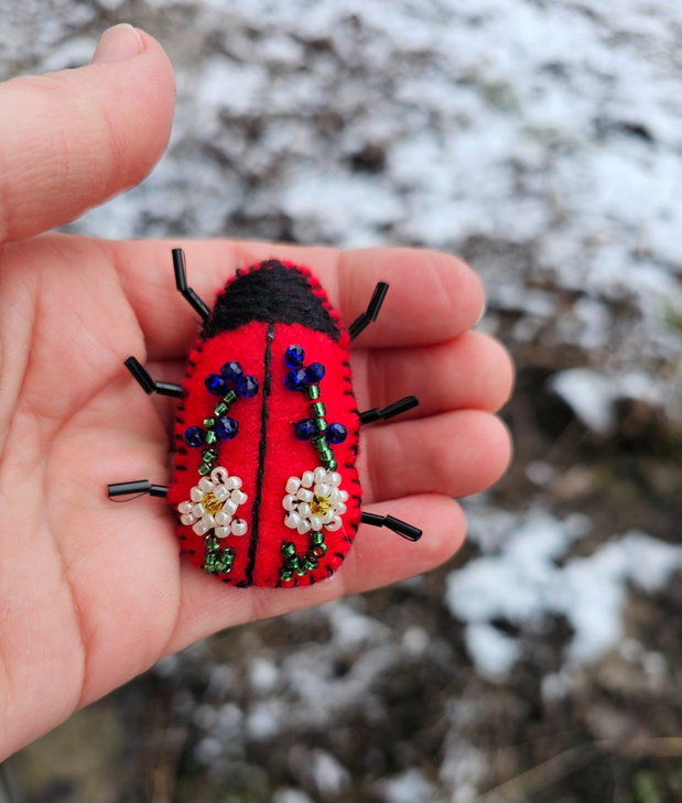 Broșă buburuză
