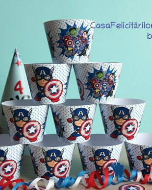 Învelitori brioșe baby Captain America