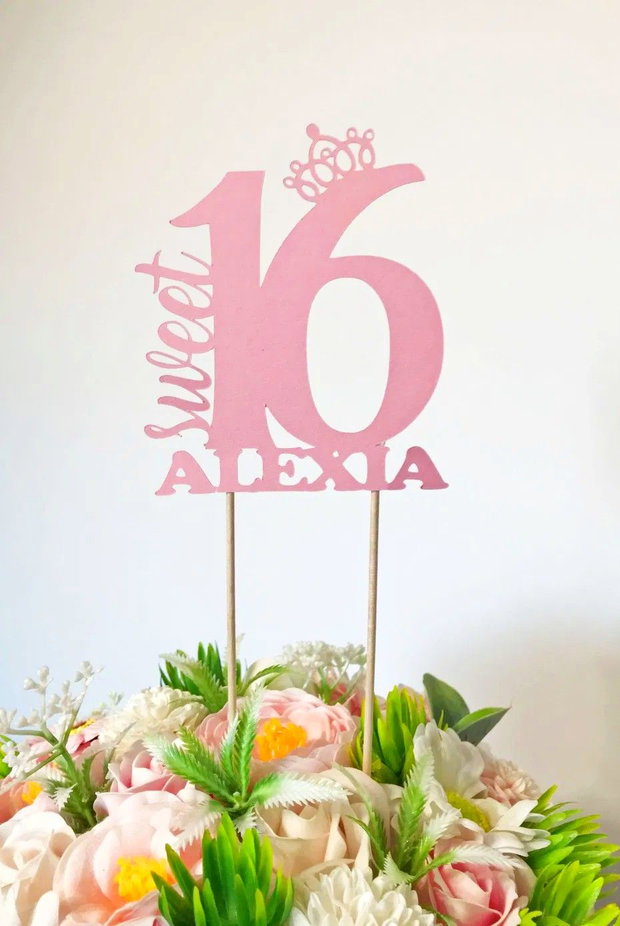 Topper tort SWEET 16 personalizat