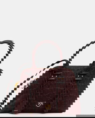 Pinko geantă de mână din piele întoarsă