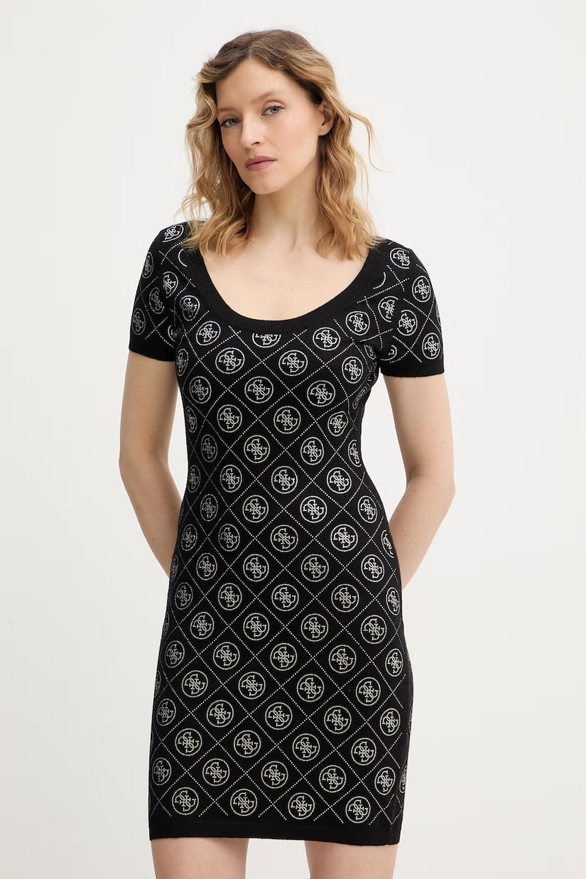 Guess rochie din amestec de lana 4G