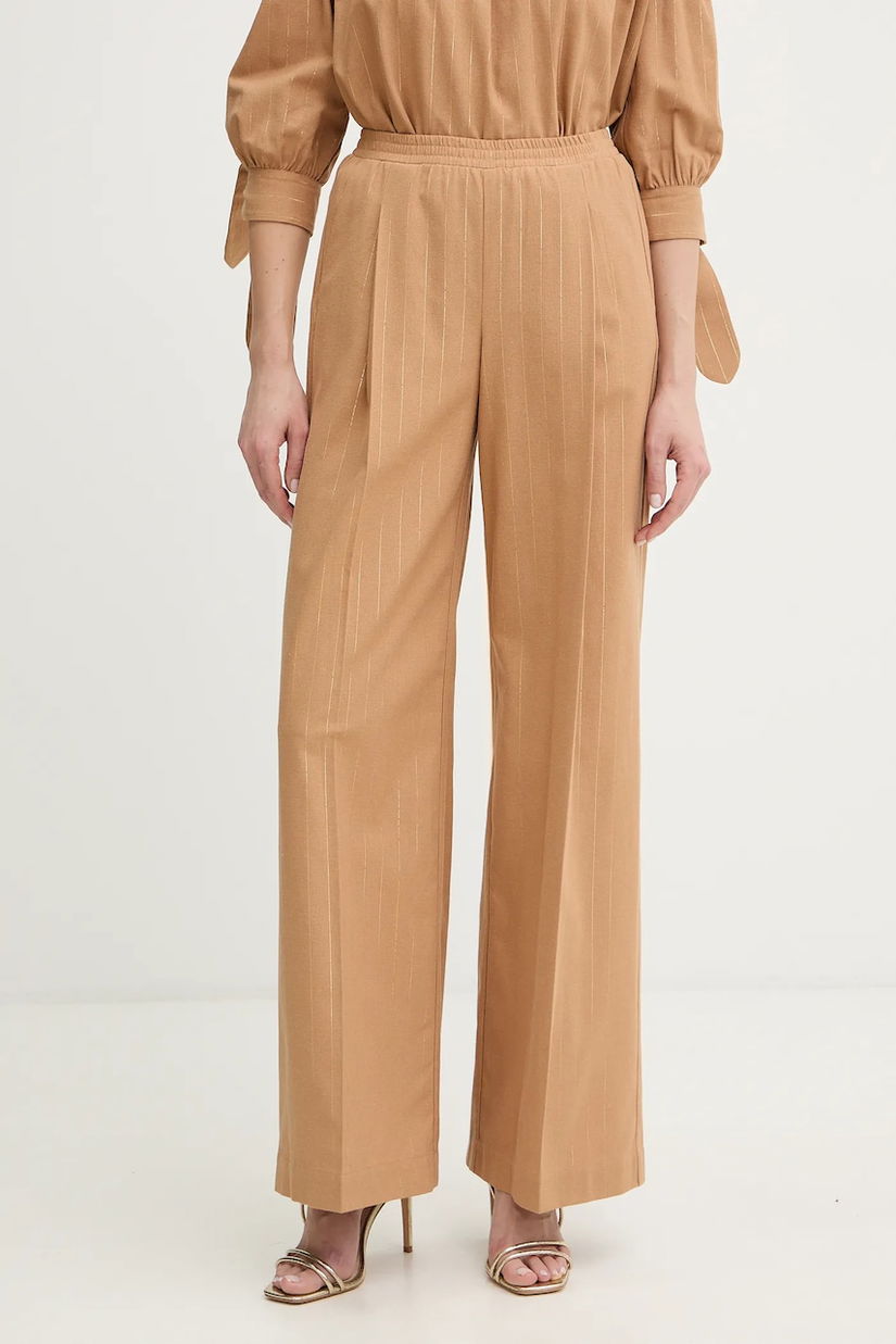 Twinset pantaloni din amestec de in