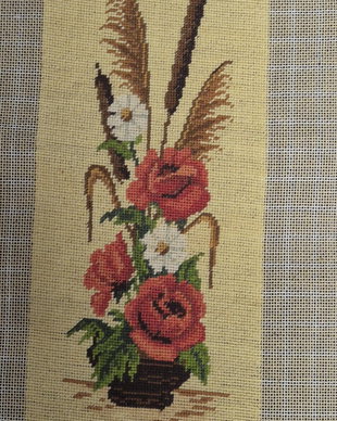 Goblen floral  Aranjament rustic cu maci și spice
