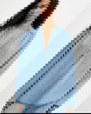 Pinko bluză subtire de blugi