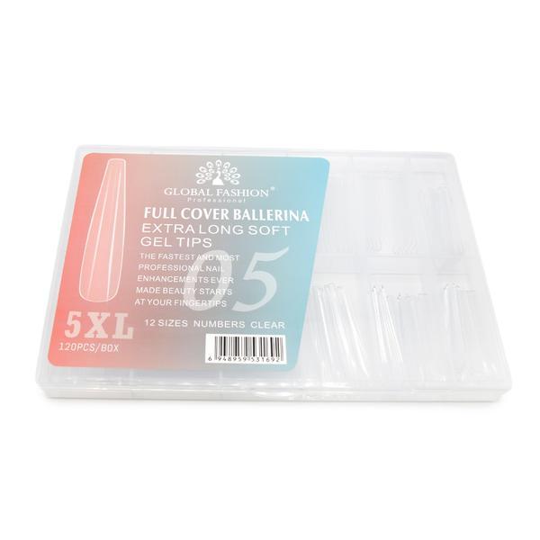 Set 120 bucati tipsuri dizolvabile, 12 marimi, 5XL extra-lung, ballerina, Nr. 05