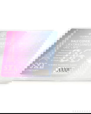 Set 120 bucati tipsuri dizolvabile, 12 marimi, 5XL extra-lung, stiletto la v&acirc;rf, Nr. 06