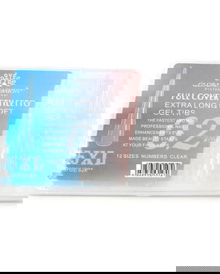 Set 120 bucati tipsuri dizolvabile, 12 marimi, 5XL extra-lung, stiletto, Nr. 02