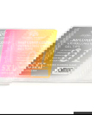 Set 120 bucati tipsuri dizolvabile, 12 marimi, 5XL extra-lung, ballerina la v&acirc;rf, Nr. 01