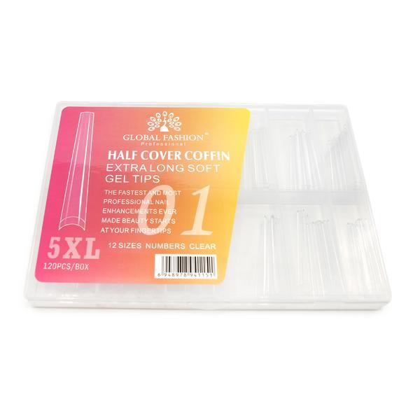 Set 120 bucati tipsuri dizolvabile, 12 marimi, 5XL extra-lung, ballerina la vârf, Nr. 01